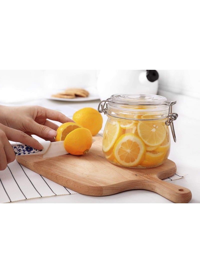 أيكيا برطمانات تخزين زجاجية شفافة أنيقة مع أغطية - مجموعة من 3 عبوات متعددة الأغراض للمنزل، وخزانة المؤن، وعرضها على سطح الطاولة - Image 4